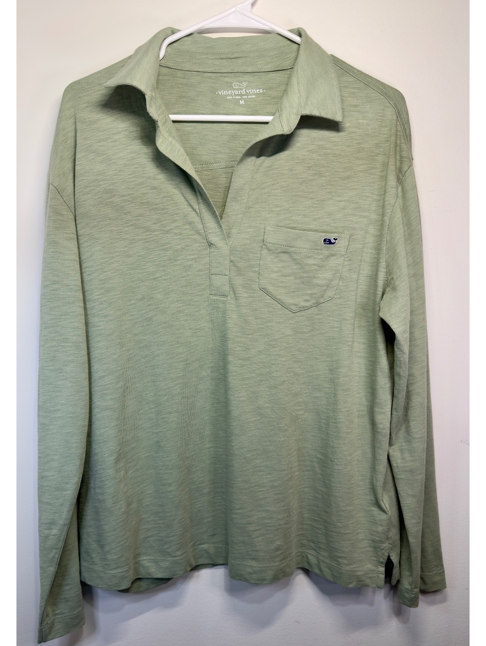 Vineyard Vines Pale Green Long Sleeve Polo